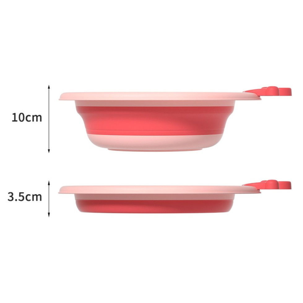 Cada pliabila pentru baie pentru copii, cadita pentru bebelusi, model rotund cu iepuras, roz, 30x31x3.5 cm, 3.3 l [6]