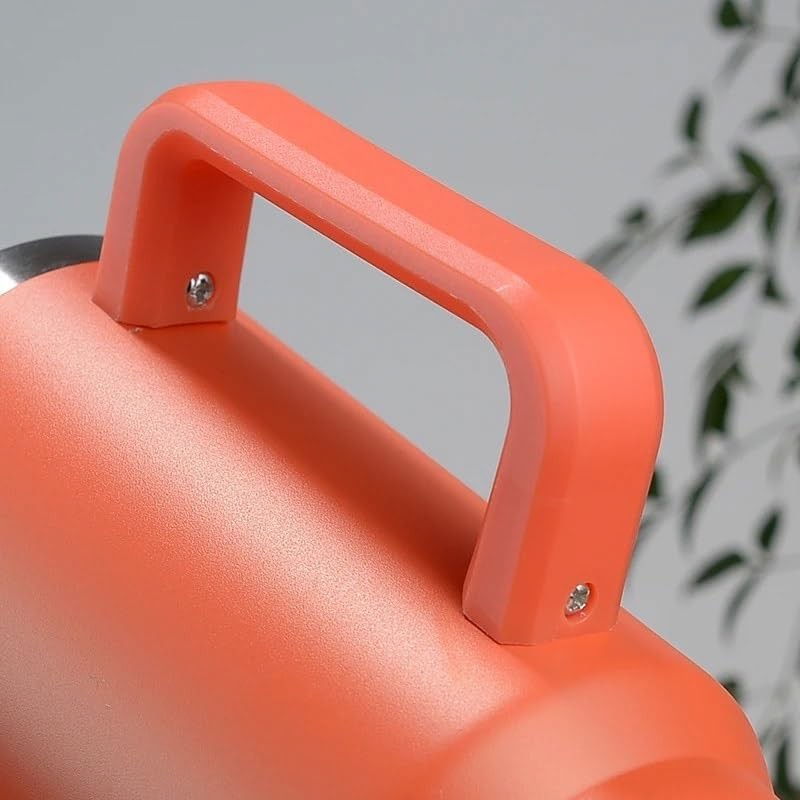 Cana termos din plastic, pentru bauturi calde si reci, cu maner, 9.9x9.9x27 cm, portocaliu [5]