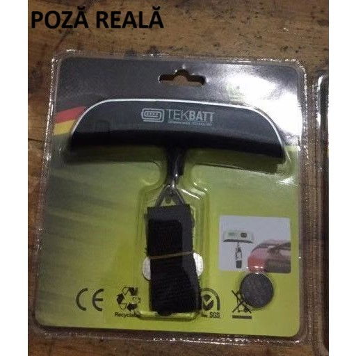 Cantar digital de mana curea, cantar portabil, cantarire bagaje, capacitate 50 kg, functie de tara, 12.5 x 2.8 x 2.8 cm, alb-negru [12]