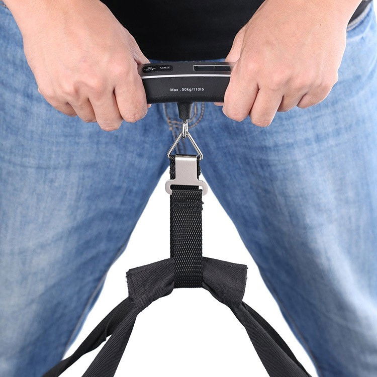 Cantar digital de mana curea, cantar portabil, cantarire bagaje, capacitate 50 kg, functie de tara, 12.5 x 2.8 x 2.8 cm, alb-negru [9]