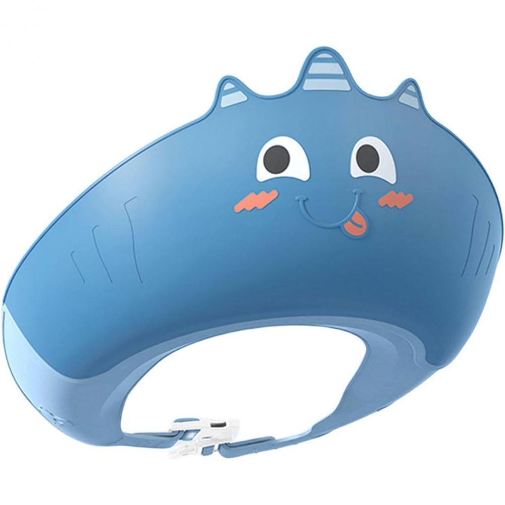 Casca de dus, previne scurgerea apei si samponului pe fata, 0-12 ani, ajustabila, din tpe+pp, 20 x 23 cm, model unicorn, albastru [1]