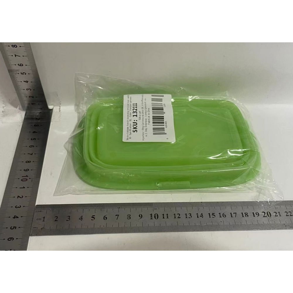 Caserola din silicon, pliabila, 1l, 18.8 x 8 x 11.5 cm, rezistenta temperaturi extreme, verde [2]