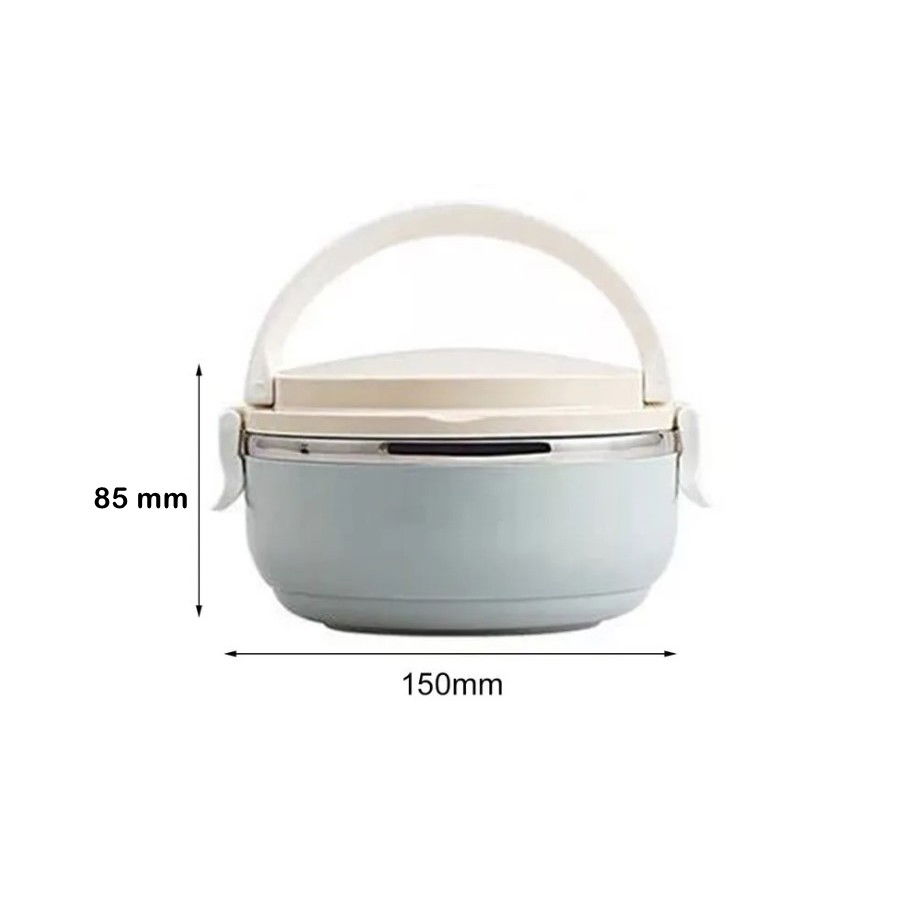 Caserola pentru alimente  lunch box, 700 ml, otel inoxidabil, maner, valva aerisire, inchidere etansa, 15 x 8.5 cm, albastru [7]