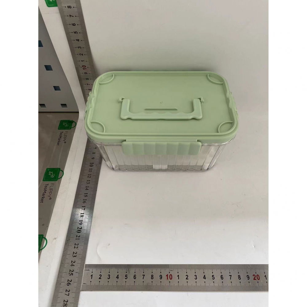 Caserola portabila pentru mancare fresh  1500 ml, 2 furculite,10 x 13.5 x 20 cm, 2 capace detasabile pentru congelator, etans, spatiu pentru tacamuri, maner, material plastic, rezistent la temperaturi ridicate, transparent [10]