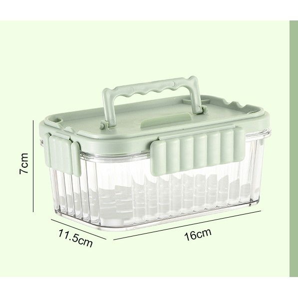 Caserola portabila pentru mancare fresh  550 ml, furculita pentru fructe, 7 x 11.5 x 16 cm, capac detasabil pentru congelator, etans, spatiu pentru tacamuri, maner, material plastic, rezistent la temperaturi ridicate, transparent [4]