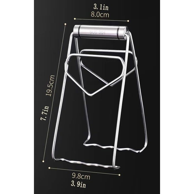 Clema pentru boluri, anti-alunecare, din otel inoxidabil, extindere, pentru oale, tigai, de uz casnic, rezistent la temperaturi inalte, 19.5x9.8x8 cm, gri [5]