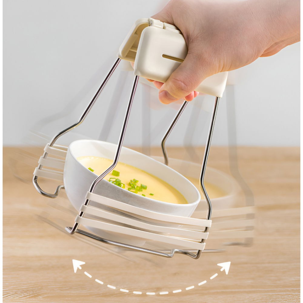 Clema pentru boluri, anti-alunecare, din silicon, de uz casnic, rezistent la temperaturi inalte, 17.6x11.5x5.15cm, gri [13]