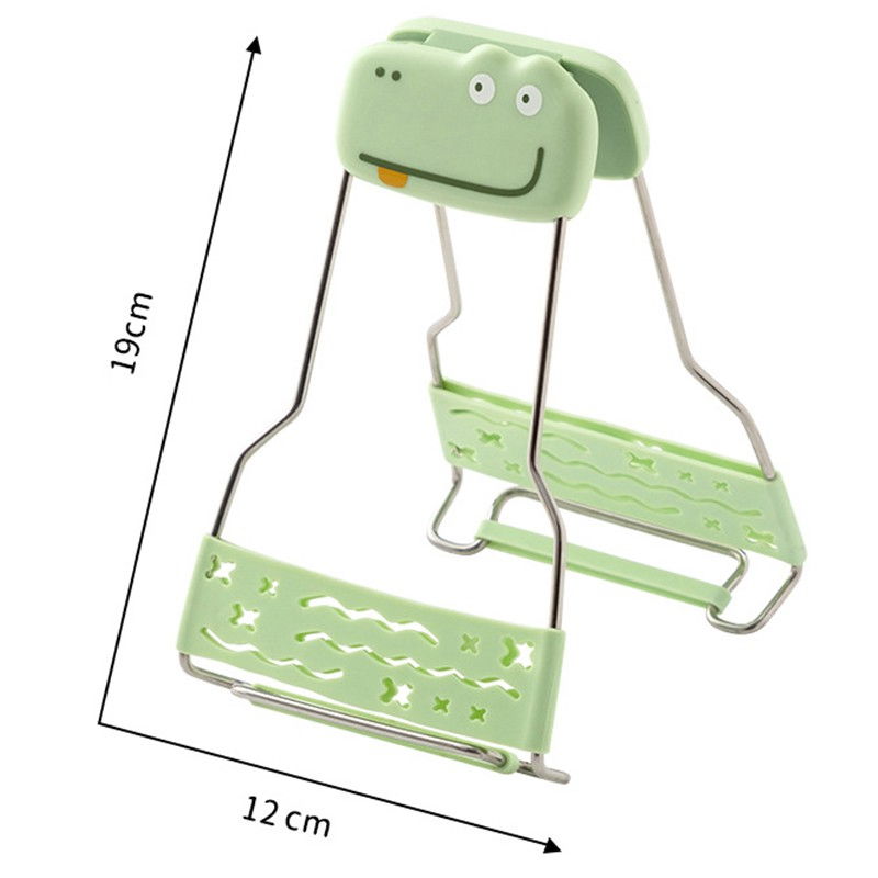 Clema pentru boluri creativa, anti-alunecare, din silicon, de uz casnic, rezistent la temperaturi inalte, model animat, 19x12 cm, verde [2]