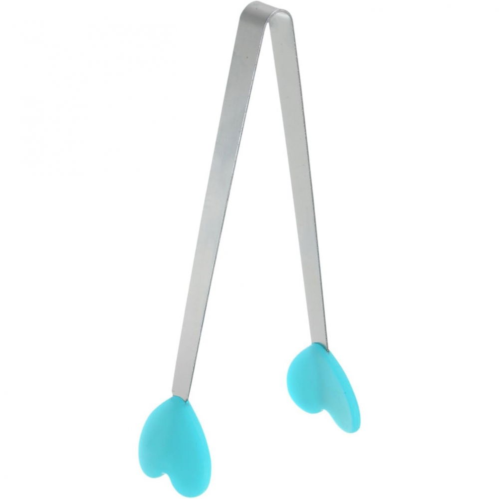 Cleste creativ pentru mancare, model inimioare din silicon, 14.5x3 cm, rezistent la temperaturi inalte si coroziune, albastru [7]