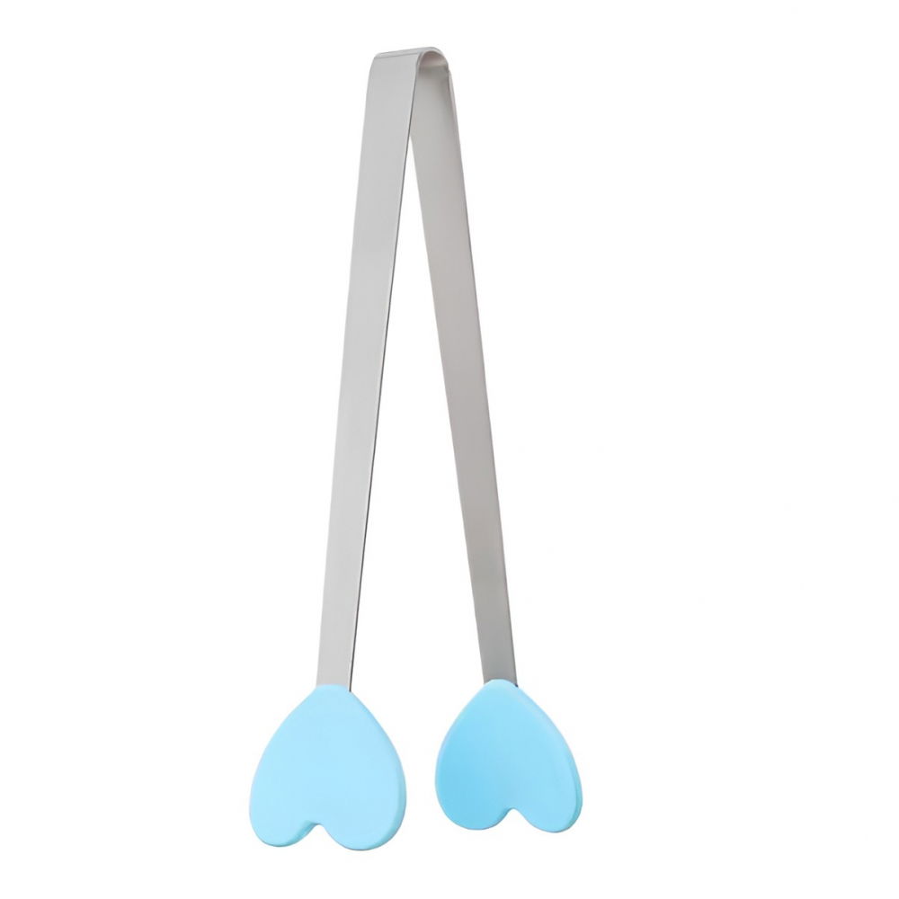 Cleste creativ pentru mancare, model inimioare din silicon, 14.5x3 cm, rezistent la temperaturi inalte si coroziune, albastru [1]