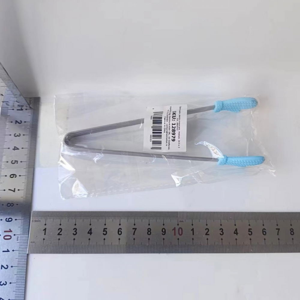 Cleste creativ pentru mancare, model manusi din silicon, 14.5x3 cm, rezistent la temperaturi inalte si coroziune, albastru [6]