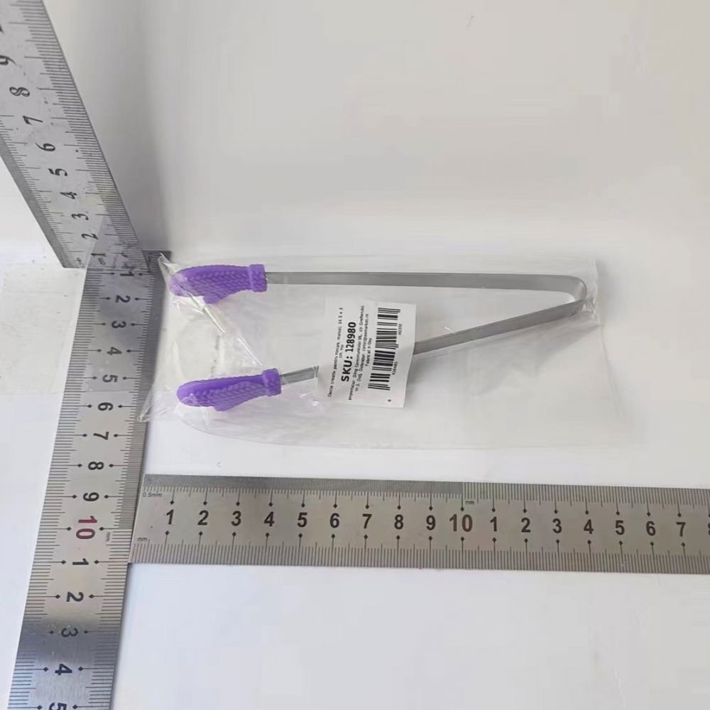 Cleste creativ pentru mancare, model manusi din silicon, 14.5x3 cm, rezistent la temperaturi inalte si coroziune, mov [2]