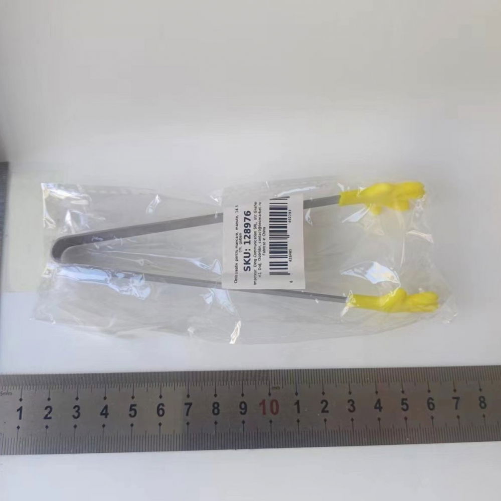 Cleste creativ pentru mancare, model manute din silicon, 14.5x3 cm, rezistent la temperaturi inalte si coroziune, galben [2]