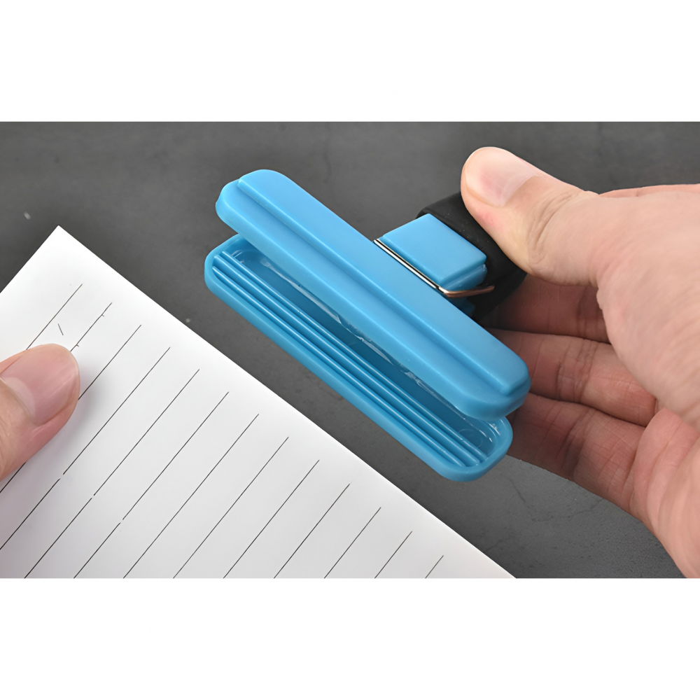 Cleste multifunctional pentru sigilarea pungilor, din plastic, mentine alimentele proaspete, 7x6.5 cm, albastru [6]