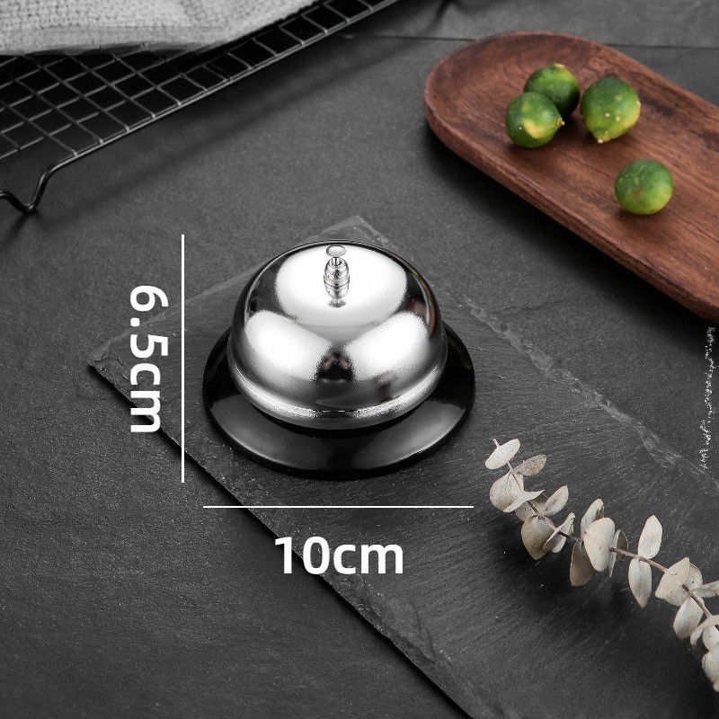 Clopotel sonerie metalica  pentru receptie hoteluri, baruri, restaurante, material metal si plastic, 6 x 10 cm, argintiu [3]