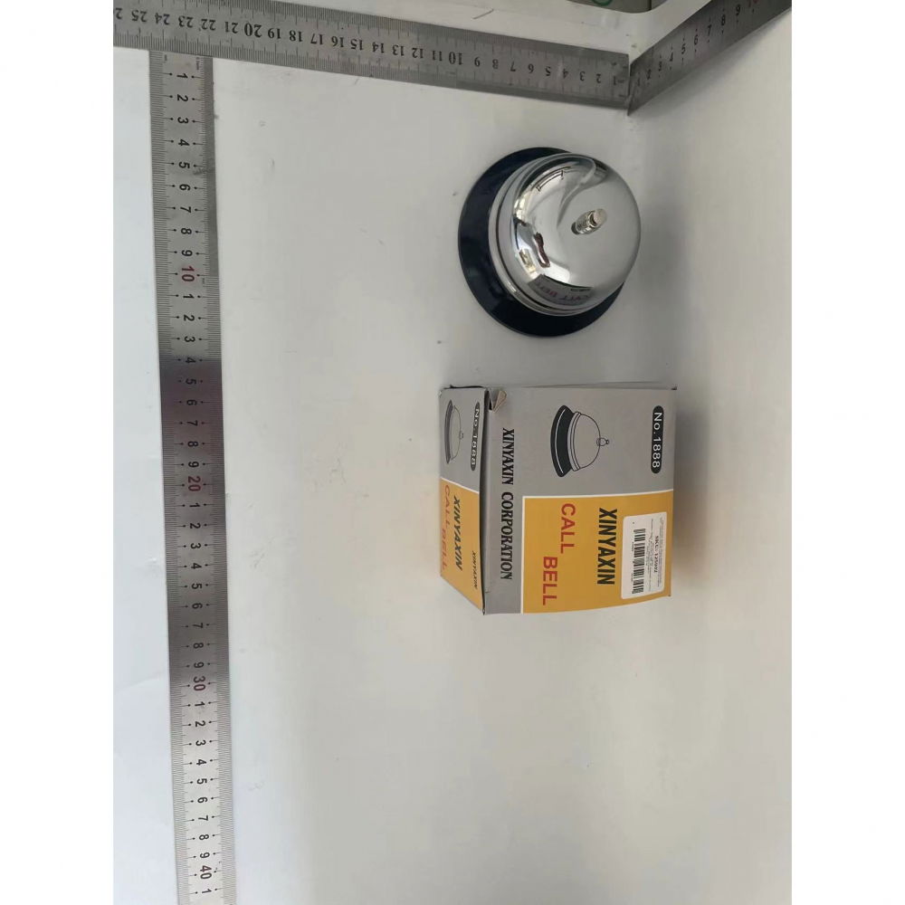 Clopotel sonerie metalica  pentru receptie hoteluri, baruri, restaurante, material metal si plastic, 6 x 10 cm, argintiu [6]