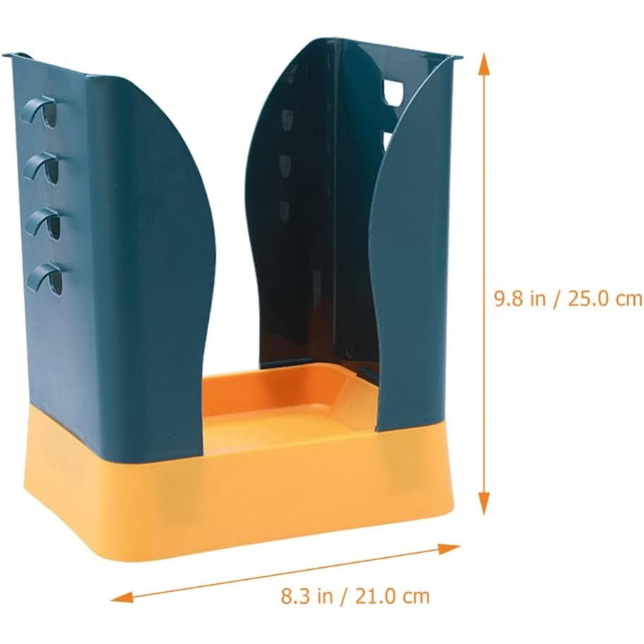 Cos de gunoi extensibil, din plastic, reglabil, pliabil, versatil, pentru bucatarie, baie sau birou, cos universal, 21x25x17 cm, albastru galben [9]