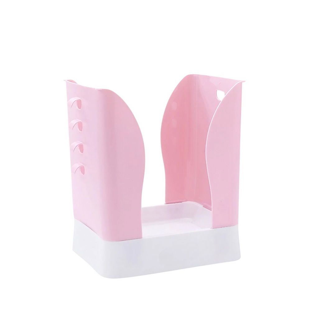 Cos de gunoi extensibil, din plastic, reglabil, pliabil, versatil, pentru bucatarie, baie sau birou, cos universal, 21x25x17 cm, roz alb [1]