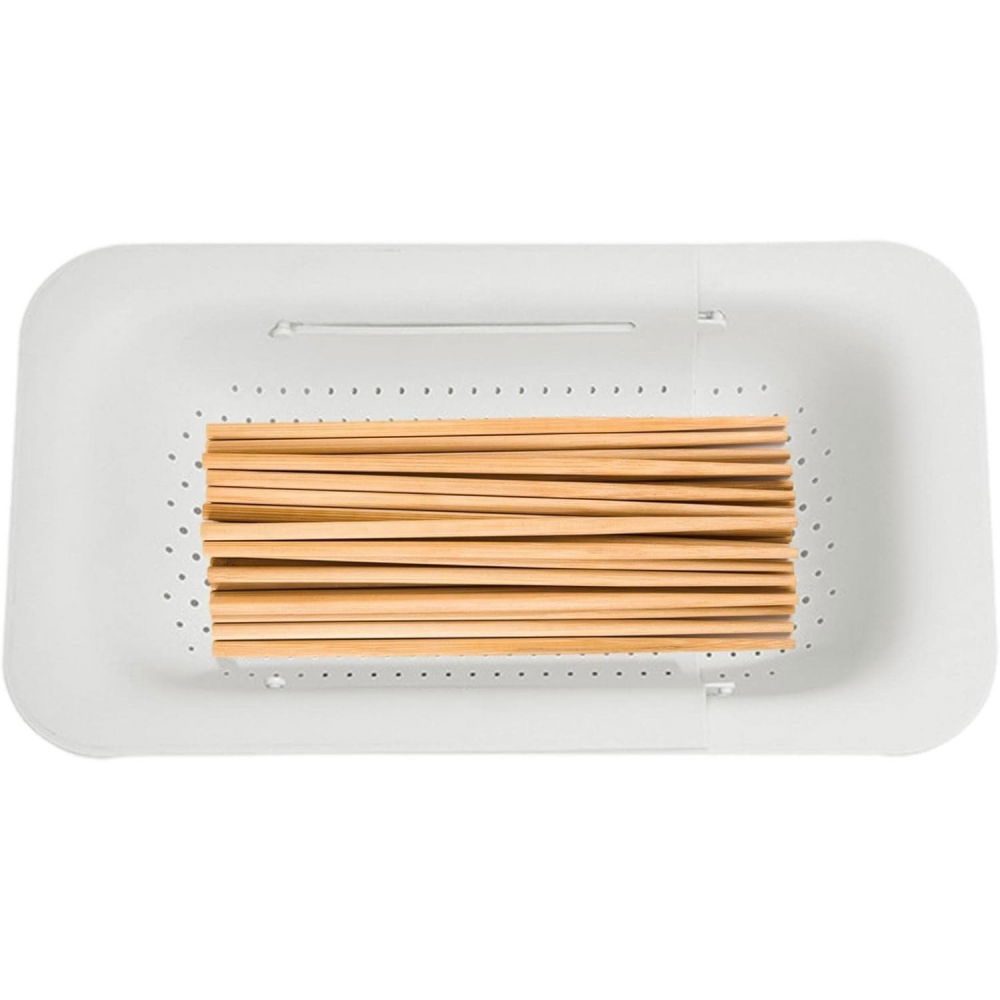 Cos de scurgere pentru chiuveta de bucatarie, plastic, telescopic, 36x20x5 cm, alb [8]