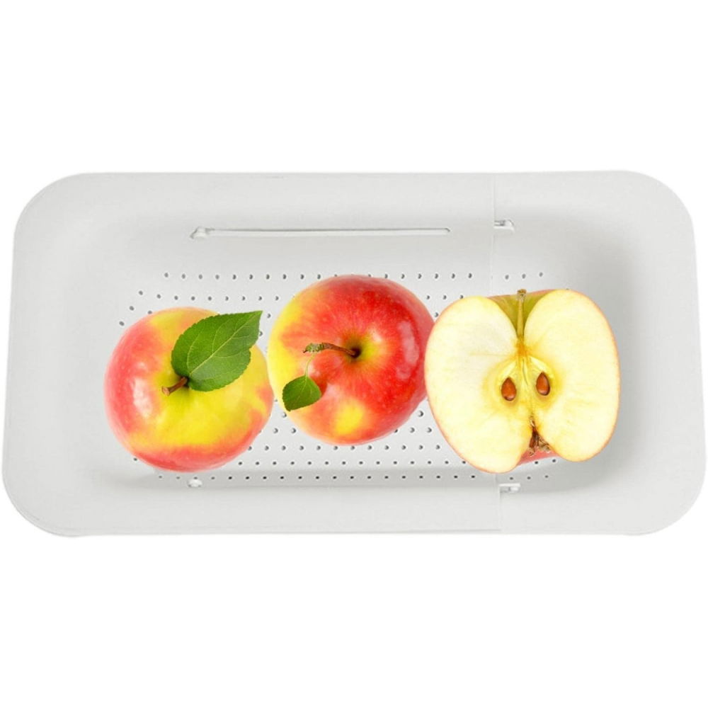 Cos de scurgere pentru chiuveta de bucatarie, plastic, telescopic, 36x20x5 cm, alb [5]