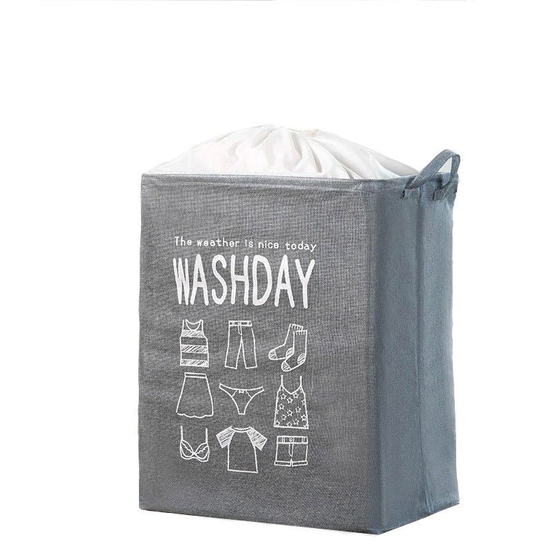 Cos depozitare, deschisa, 72 l, textil, 30x40x60 cm, gri, cu imprimeu [4]