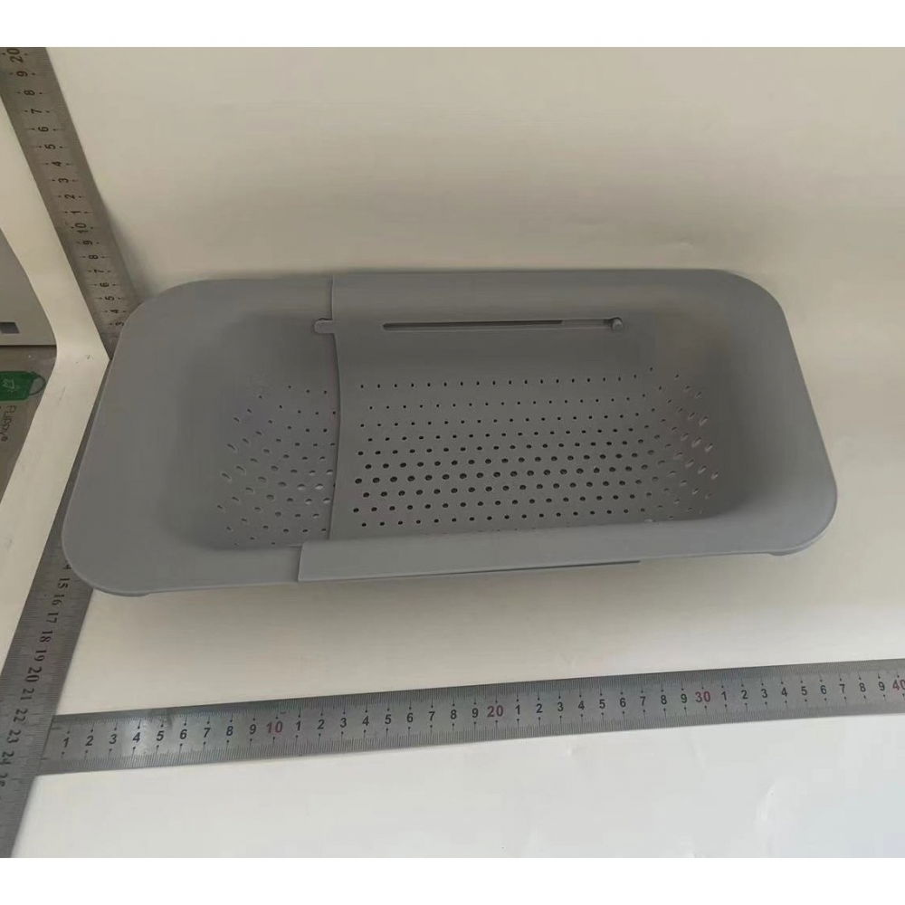 Cos pentru scurgere chiuveta de bucatarie, plastic, telescopic, 36x20x5 cm, gri [2]