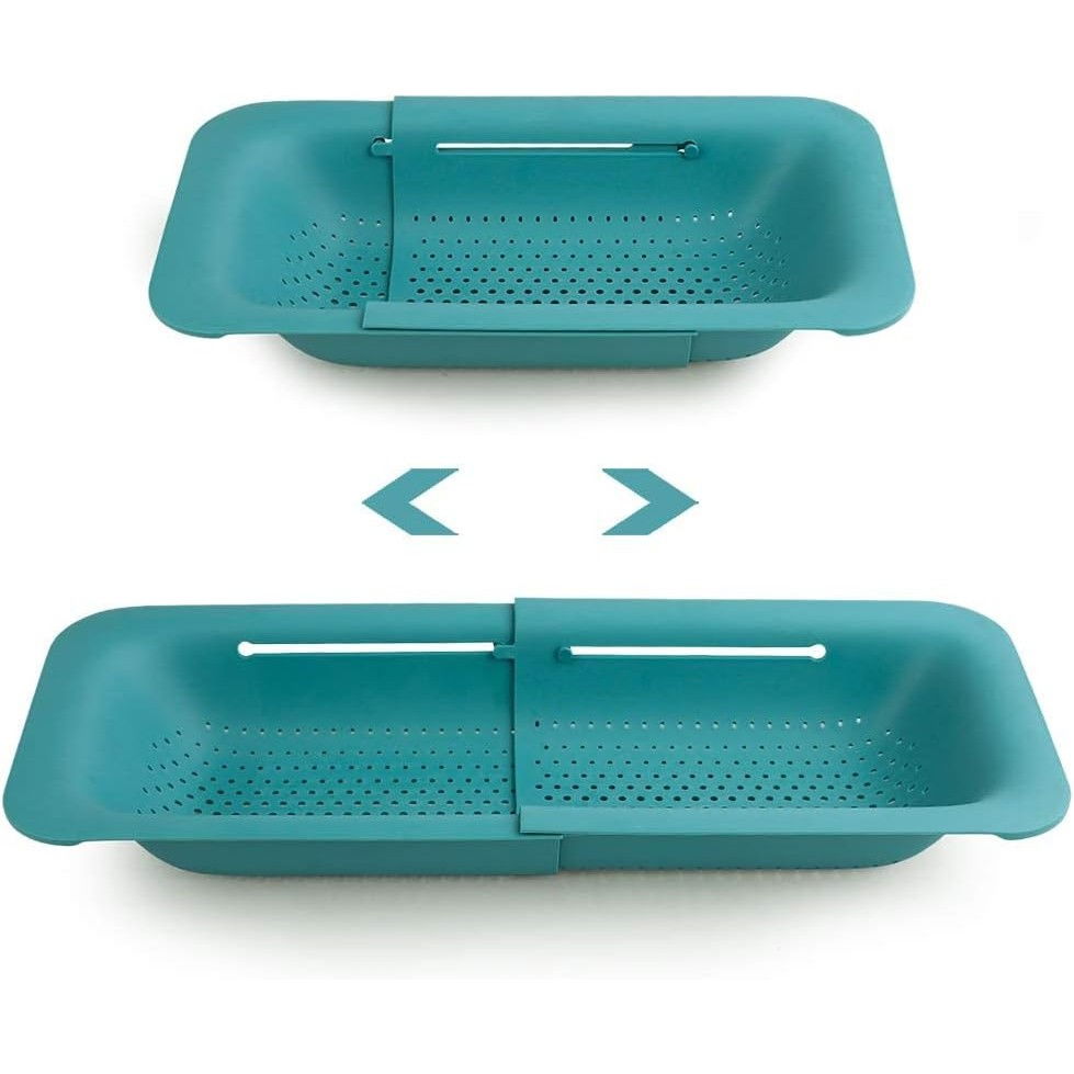 Cos pentru scurgere chiuveta de bucatarie, plastic, telescopic, 36x20x5 cm, verde [6]