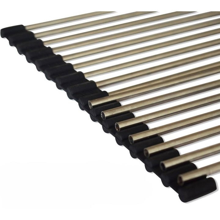 Covoras de scurgere pentru chiuveta bucatarie, din otel inoxidabil, suport chiuveta, pliabil, antiderapant, usor de curatat si de depozitat, 37x30 cm, 15 tuburi, negru [5]