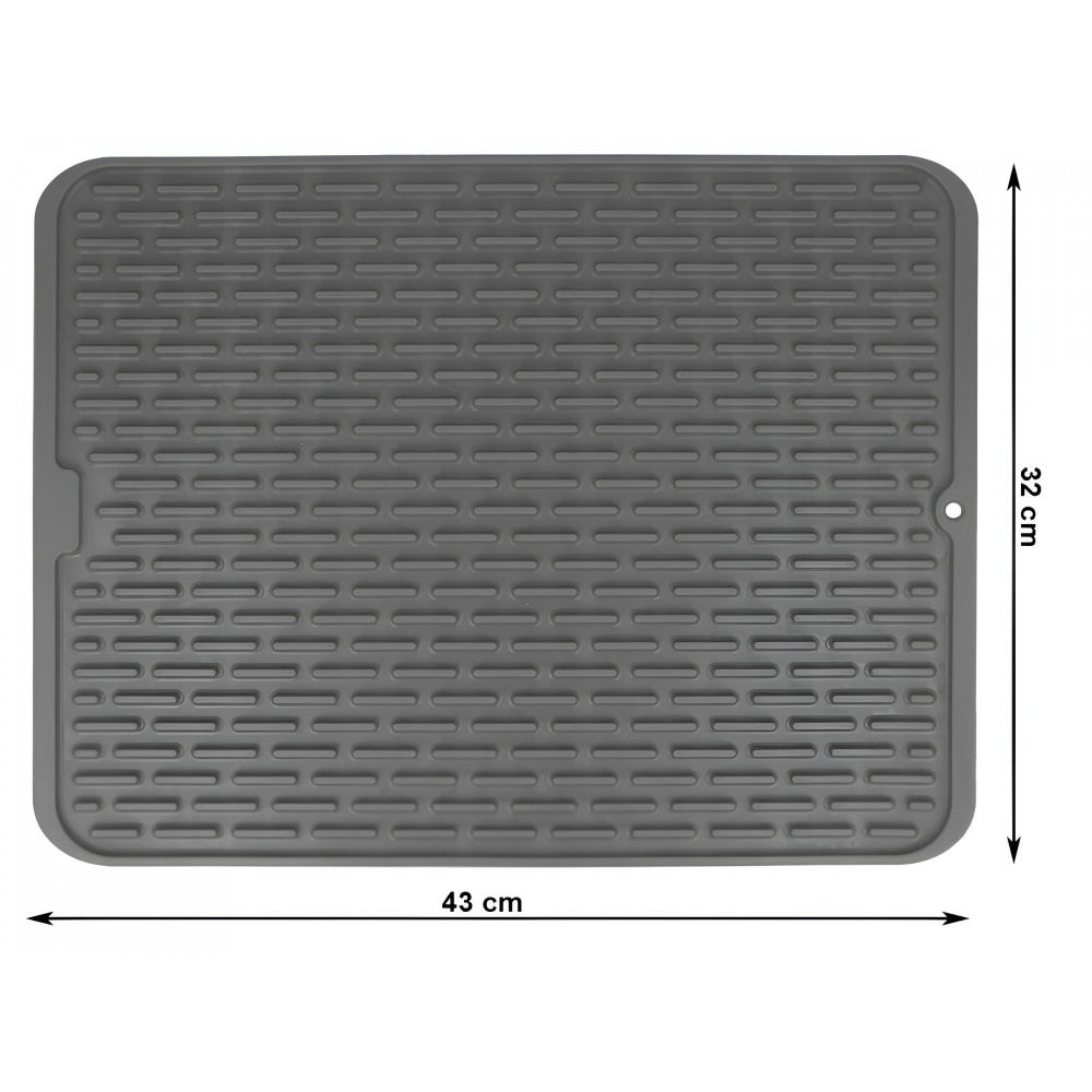 Covoras din silicon pentru scurgere vase, uz casnic, rezistent la temperaturi ridicate, izolator, 43x32.5 cm, negru [7]