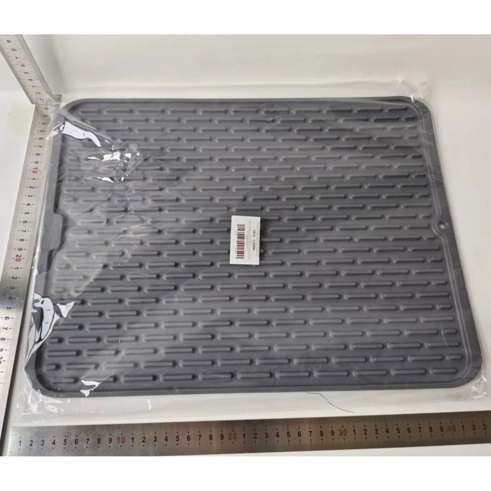 Covoras din silicon pentru scurgere vase, uz casnic, rezistent la temperaturi ridicate, izolator, 43x32.5 cm, negru [2]