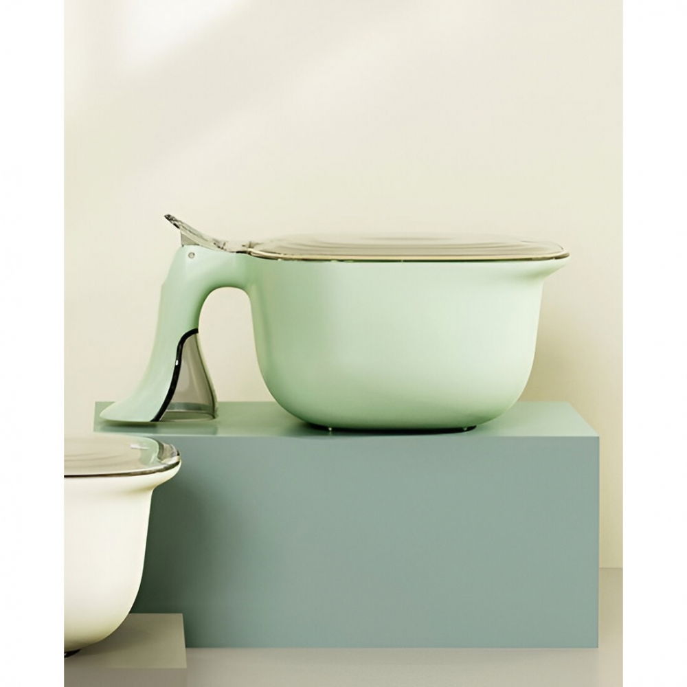 Cutie de depozitare a condimentelor, de uz casnic, cu maner stabil, cu capac, 4 compartimente principale, 21 x 14 x 10 cm, verde [6]