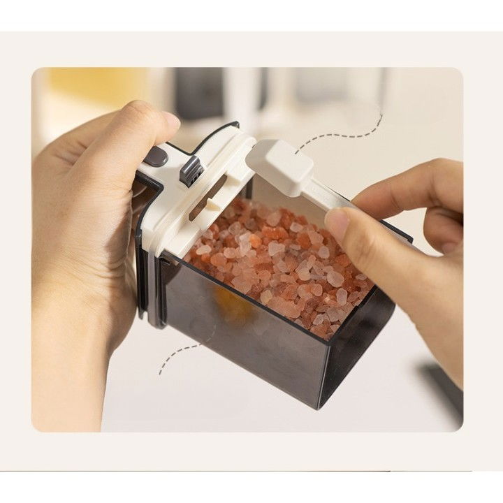 Cutie de depozitare a condimentelor, de uz casnic, montare pe perete, 3 compartimente, 25.8 x 13.6 x 10.5cm, alb-negru [9]