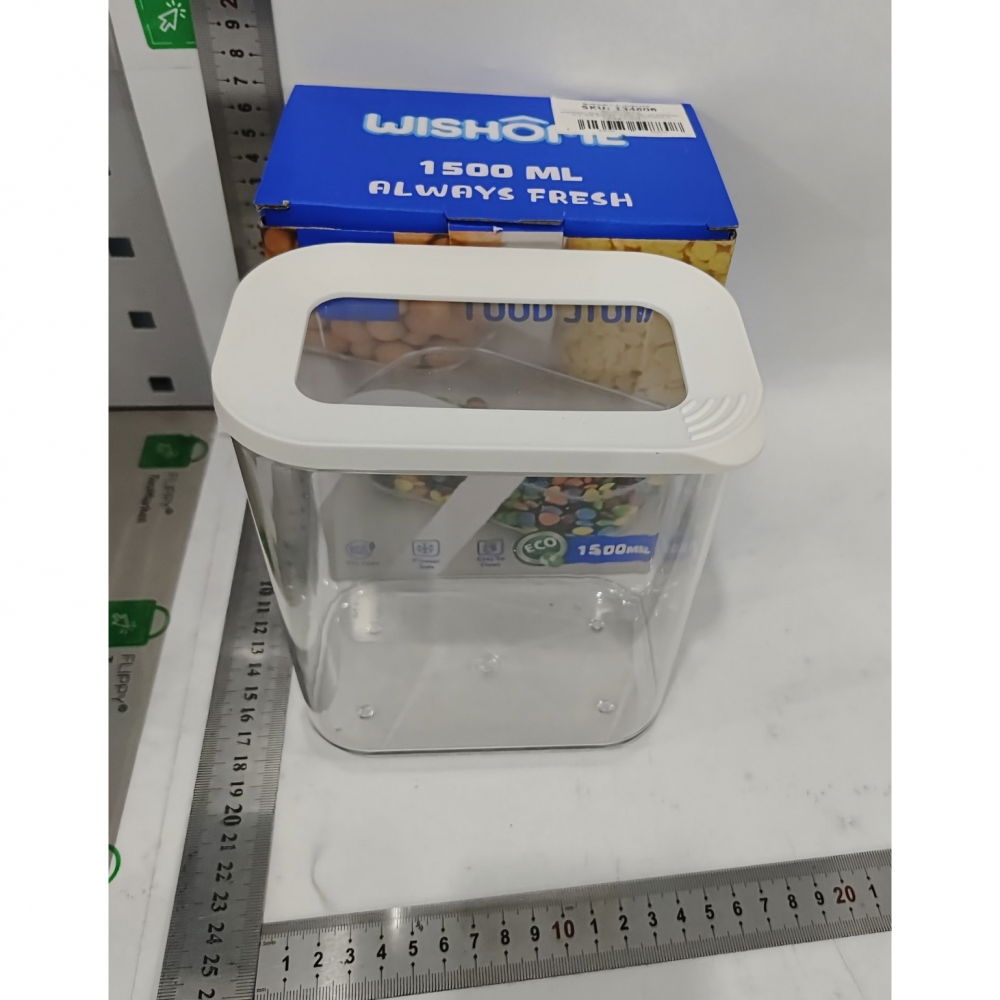 Cutie de depozitare alimente, 1.5l, capac alb, din abs+silicon, 14.5 x 9 x 16.7 cm, transparent [7]