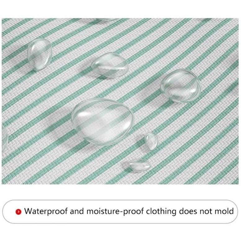 Cutie de depozitare cu fermoar, pliabila, maner ranforsat, fermoar rezistent, pentru haine, paturi, plapume, perne, lenjerii de pat, jucarii, 50x50x70 cm, 180 litri, in dungi, verde [5]