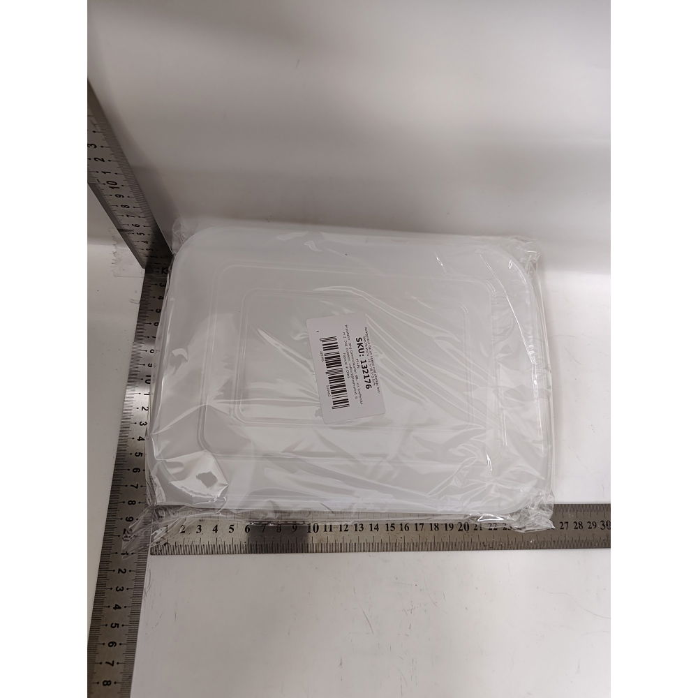 Cutie de depozitare de uz casnic, caserola pentru frigider, rezistenta la umiditate, rezervor sigilat pentru depozitare alimentara, 24.5 x 18.5 x 3.5cm, alb transparent [8]