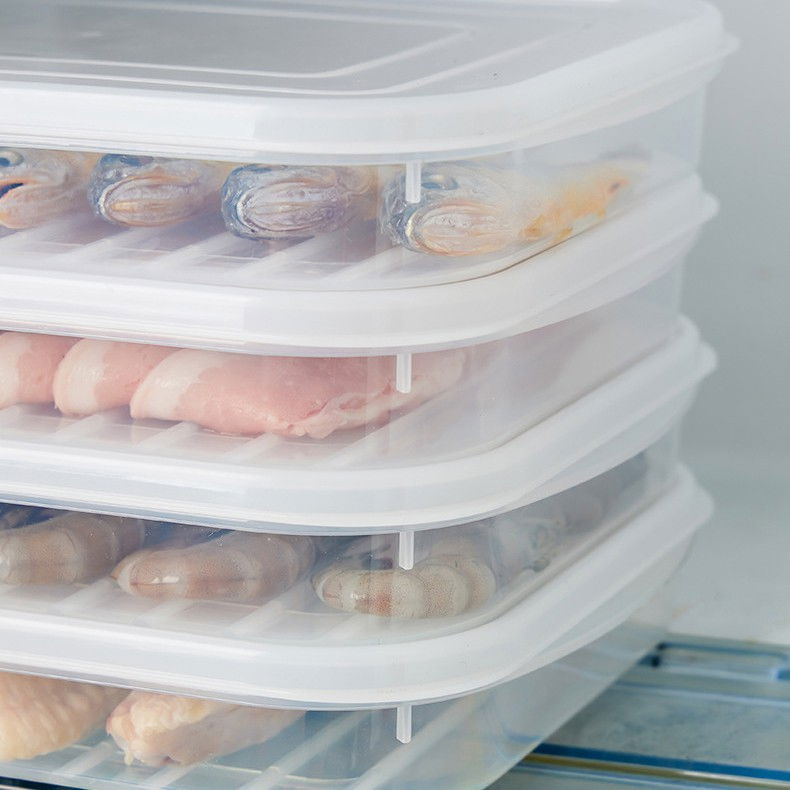 Cutie de depozitare de uz casnic, caserola pentru frigider, rezistenta la umiditate, rezervor sigilat pentru depozitare alimentara, 24.5 x 18.5 x 3.5cm, alb transparent [6]