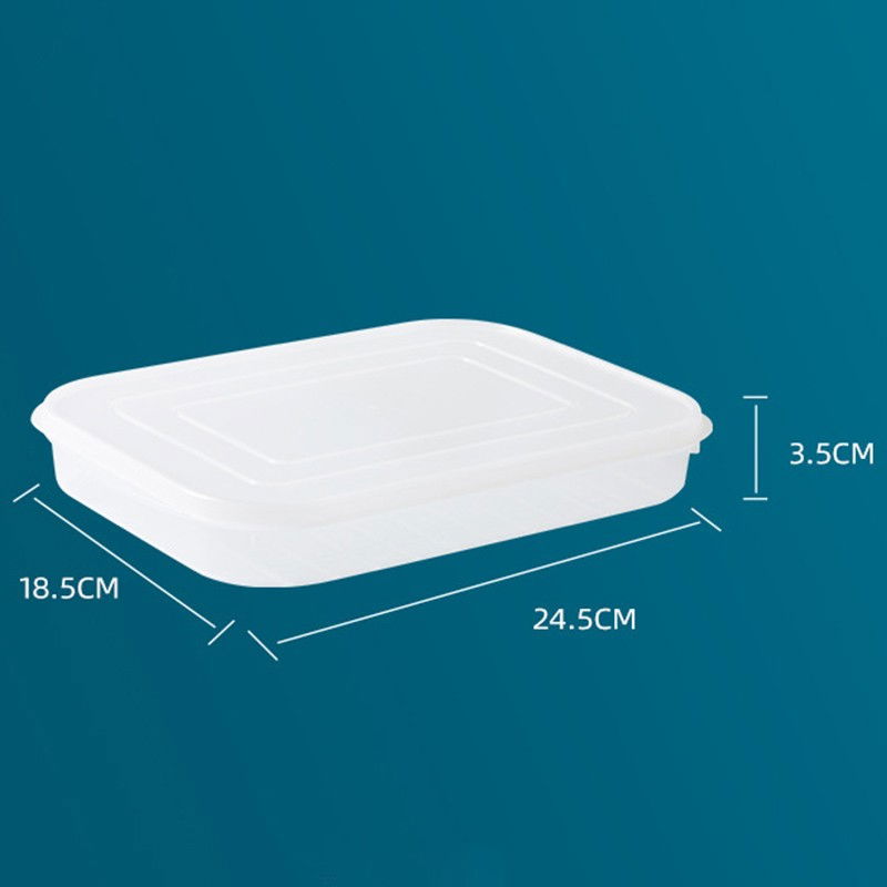 Cutie de depozitare de uz casnic, caserola pentru frigider, rezistenta la umiditate, rezervor sigilat pentru depozitare alimentara, 24.5 x 18.5 x 3.5cm, alb transparent [2]
