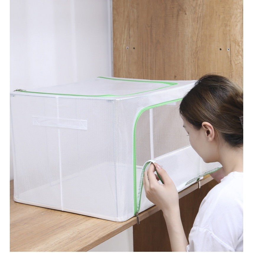 Cutie de depozitare, pentru camera copiilor, 100l, din pvc, model leu, 60 x 42 x 40 cm, transparent [4]