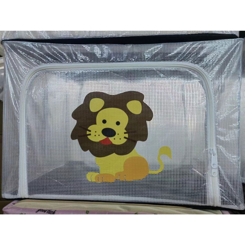 Cutie de depozitare, pentru camera copiilor, 100l, din pvc, model leu, 60 x 42 x 40 cm, transparent [2]