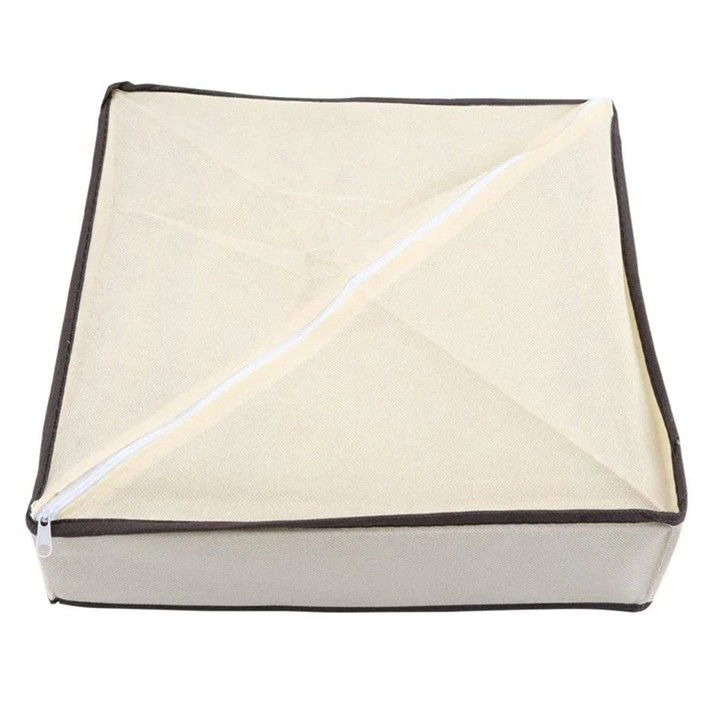 Cutie de depozitare, pentru lenjerie, sosete si sutiene, material textil, 7 compartimente, 32 x 32 x 10 cm, culoare bej [4]