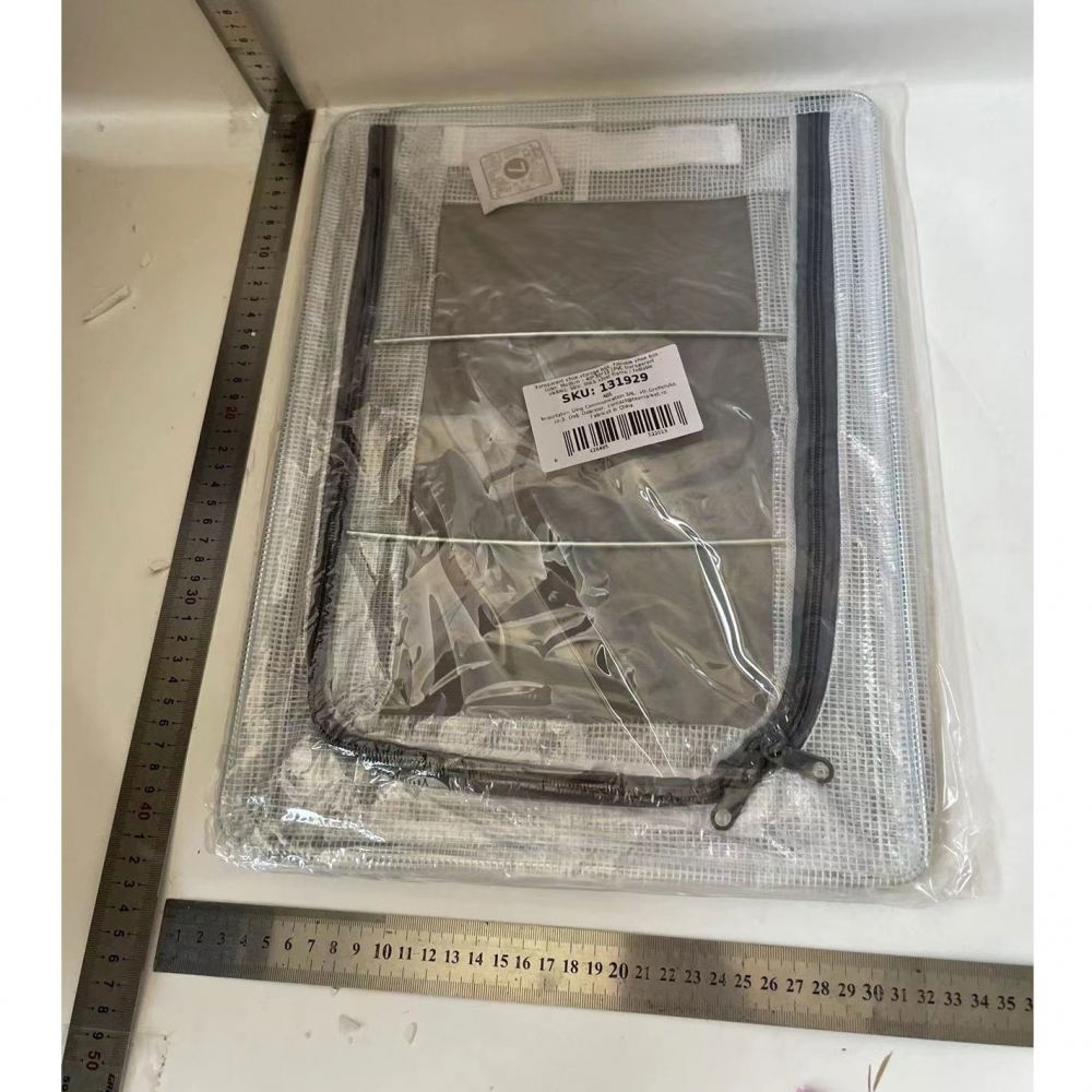 Cutie de depozitare pentru pantofi, flippy, 40x30x21 cm, din plasa pvc impermeabila si cadru de otel, pliabila, fermoar bidirectional, transparenta [2]