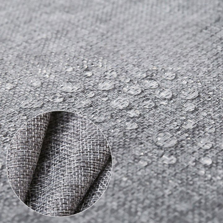 Cutie de depozitare pliabila, 66 l, din bumbac si in, 50x40x33 cm, fereastra frontala, 2 usi de acces cu fermoar bidirectional, cadru metalic, suport baza stabil din plastic, gri [2]