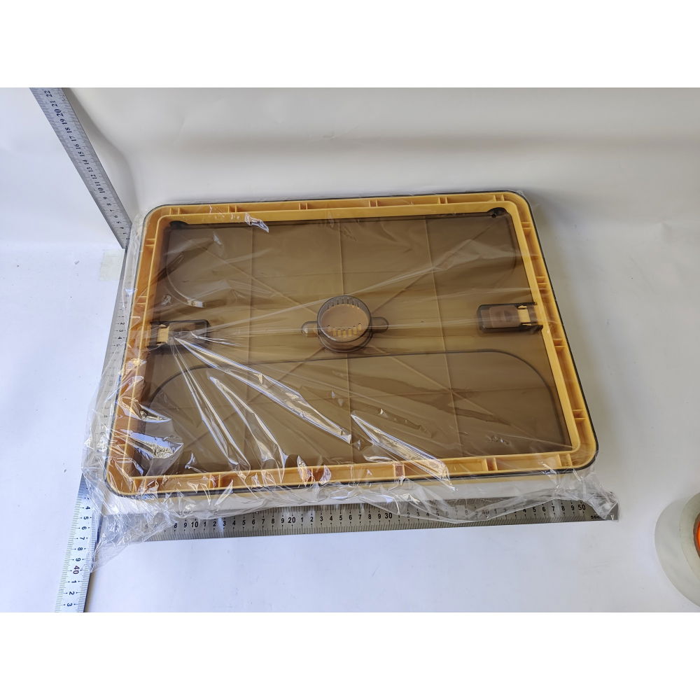 Cutie de depozitare pliabila, cu capac, 40 l, plastic, 47x35x24.5 cm, portocaliu [9]