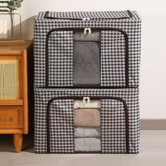 Cutie de depozitare pliabila, cu fermoar, 66 l, textile, 50x40x33 cm, design zebra [6]