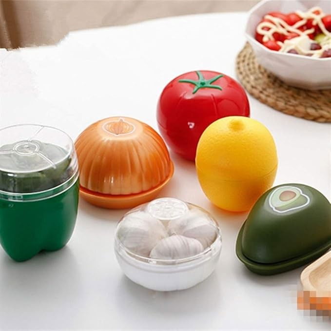 Cutie de depozitare si pastrare a alimentelor, plastic, model avocado, 12.5x12.5x5.4 cm, verde [3]