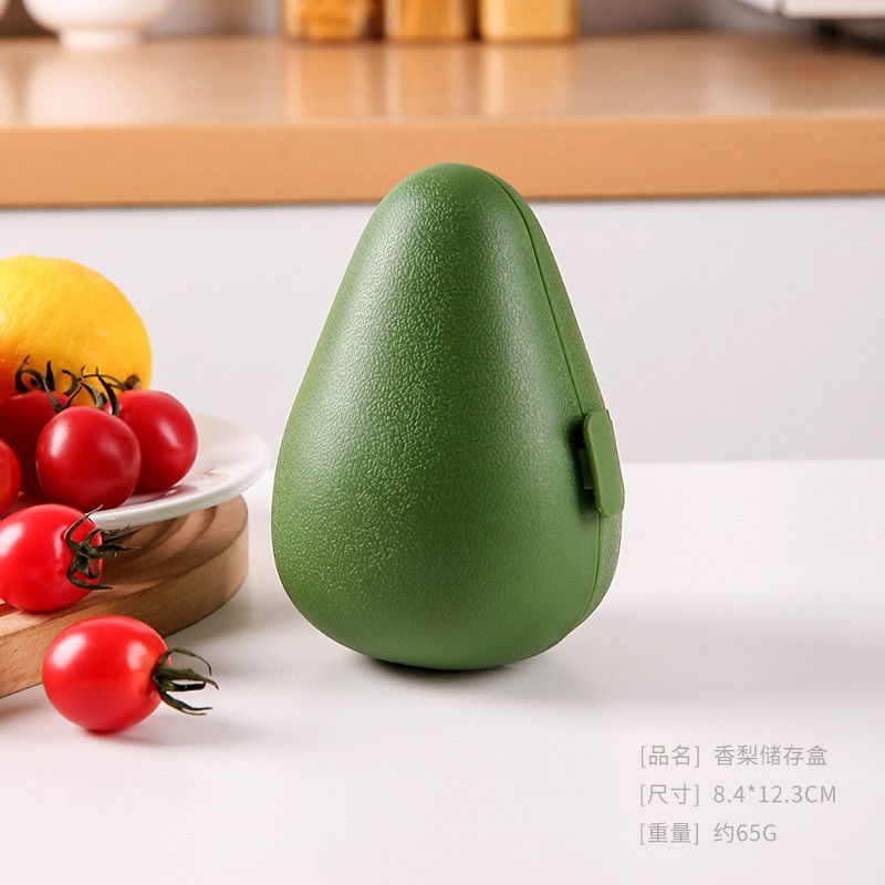 Cutie de depozitare si pastrare a alimentelor, plastic, model avocado, 8.4x8.4x12.3 cm, verde [4]