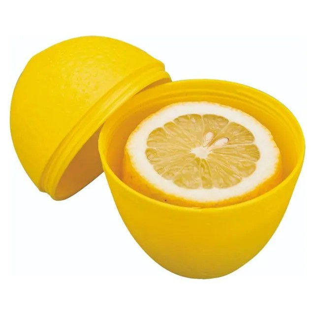 Cutie de depozitare si pastrare a alimentelor, plastic, model lamaie, 8x8x11 cm, galbena [3]