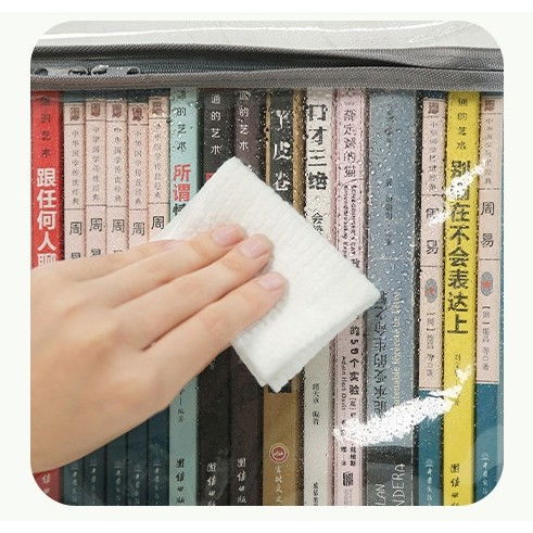 Cutie de depozitare tip cos, din pvc + textil, rezistenta la apa, geanta pentru carti, 32x24x25 cm, transparent-negru [7]