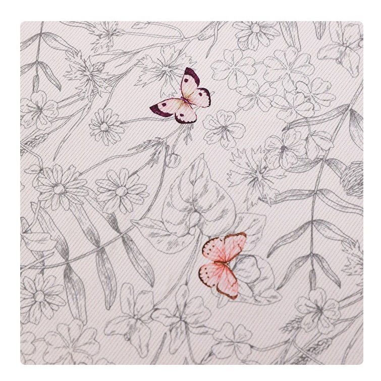 Cutie depozitare, 66l, din material textil, 50 x 40 x 33 cm, pentru haine si lenjerii, model fluturasi, bej [3]