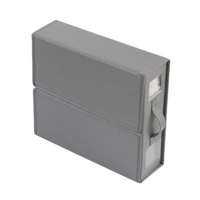 Cutie depozitare lenjerii de pat, pliabila, capacitate 18l, 38x33x12 cm, din panza oxford cu pp incorporat, fereastra vizibila, gri [1]